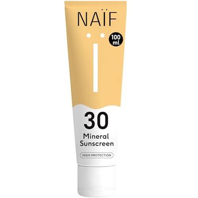 Naiwny mineralny krem przeciwsłoneczny - dla całej rodziny - wodoodporny - wegański - SPF30-100 ml
