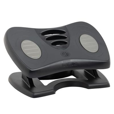 Unilux Nymphea Repose-pieds de bureau ergonomique en hauteur réglable et antidérapant Gris