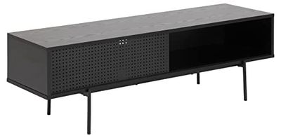 PKline Augusta tv-tafel, hout, zwart, H: 44,5 x B: 140 x D: 40 cm