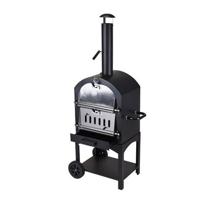 Forno per pizza in carbone per barbecue con pietra 67 x 47,5 x H156 cm