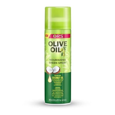 ORS Olive Oil Nourishing Sheen Spray - 404 ml Infused With Coconut Oil For Soothing Scalp & Helps Hydrating Dry & Thirsty Hair (Pack of 1)