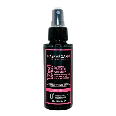 Kerargan - Lotion Tonique à la Kératine pour Cheveux Brillants et Renforcés - Hydratant, Démêlant, Thermoprotecteur - Anti-Frisottis et Volume - Sans Sulfates, OGM ni Huiles Minérales - 100ml