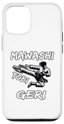 Custodia per iPhone 12/12 Pro Mawashi Tobi Geri, il design Karate Kick con il Karateka