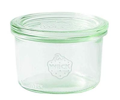 Weck Set aus Sturzgläsern Frascos de vidro de 200 ml, para conservas, resistentes ao calor, adequados para micro-ondas, forno, borda redonda, 12 unidades, 200 milliliters, vidro, transparente