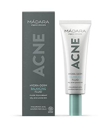 MÁDARA Organic Skincare | ACNE Hydra -Derm Balancing Fluid – 40 ml, hudutjämning, djup fuktgivande, inte komedogen, dermatologiskt utvecklad