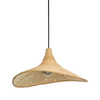 Eglo Haxey lampada a sospensione, lampada sospesa a luce singola per tavolo da pranzo, illuminazione per sala da pranzo, in bambù naturale, attacco E27