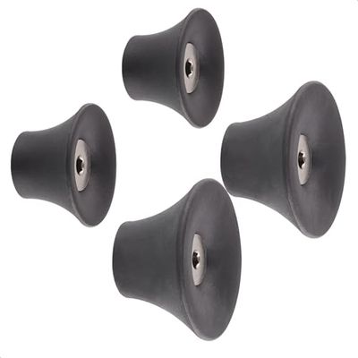 WAGNER - hooks4home - Ganchos de pared de diseño TULIP 4pcs. set - Ø38 x 24 mm, Ø50 x 30 mm, plástico y acero galvanizado, negro - 17030024