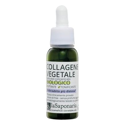 La Saponaria Plant Collagen Serum, Anti-Ageing, Kigelia, Quillaja, Peptides, Lifting, Tightening, All Skin Types, Moisturiser, Natural, Vegan, Cruelty-Free, Recycled Packaging, Organic, 30ml