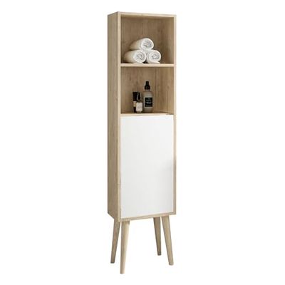 Kibath Mueble Auxiliar De Baño Noruega 35 suspendido (Patas Decorativas Incluidas) Acabado Blanco Mate Fabricado en Madera