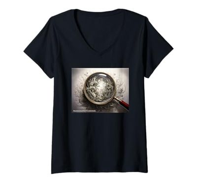 Donna Passionately Curious - lente d'ingrandimento Maglietta con Collo a V