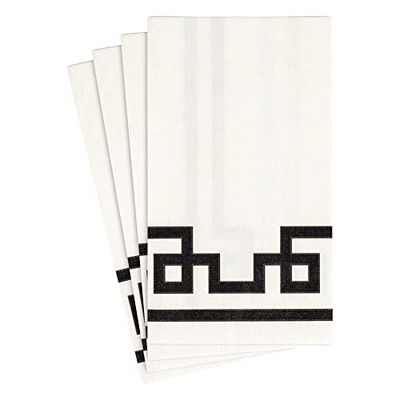 Caspari Entertaining Rive Gauche Paper Guest Towels, Black and White, 15-Pack
