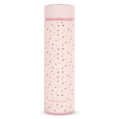 KikkaBoo Savanna Baby Thermos, Stainless Steel, Hot and Cold Beverages, 500 ml Liquids, Spill Proof, Tea Filter, Pink