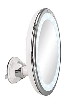 Kleine Wolke Cosmeticaspiegel Flexy Max met 10-voudige vergroting en LED-verlichting, diameter 20 cm, materiaal: ABS/glas