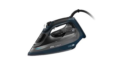 Braun TexStyle 9 SI9682 DB Stoomstrijkijzer met FreeGlide 3D-technologie, verticale stoom, anti-druppelfunctie, zelfreinigende functie, 330 ml vulopening, 260 g/min, 3200 W, donkerblauw