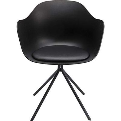 Kare Chaise de Bureau Design Bel Air, Dossier et accoudoirs, Coussin d'assise 47 cm de Hauteur d'assise Noir
