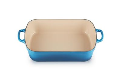 Le Creuset Evolution Bandeja Rectangular, Todas las fuentes de calor incl. inducción, 4,9 l, Hierro fundido, Azul(Marseille), 33 cm