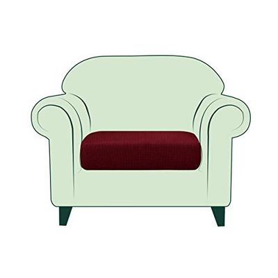 CHUN YI Jacquard Funda de Cojín de Asiento Protector de Asiento Cubre Asiento Extensible, Revestimiento de Sofá (1 Plaza, Burdeos-2)
