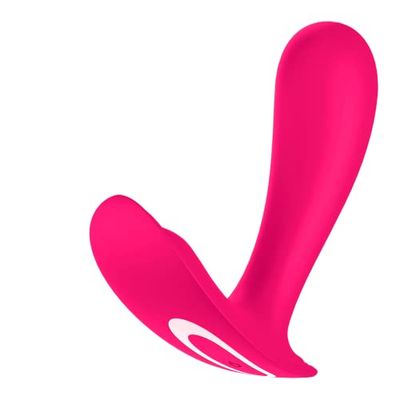 Satisfyer, draagbare Bluetooth vibrator, Top Secret Connect App, 11 cm, met app, draagbare vibrator, kleur:Roze