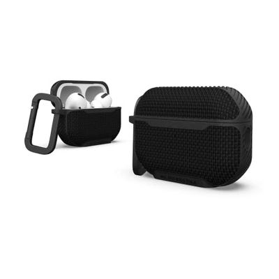 URBAN ARMOR GEAR Metropolis - Funda Protectora para Apple AirPods Pro 2022, con Carga inalámbrica, Carga magnética, Estado LED Visible, mosquetón extraíble, Color Negro