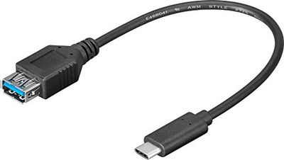 Goobay 56731 USB-C till USB A uttag kabel, svart, USB 3.0-uttag (typ A) > USB-C-kontakt