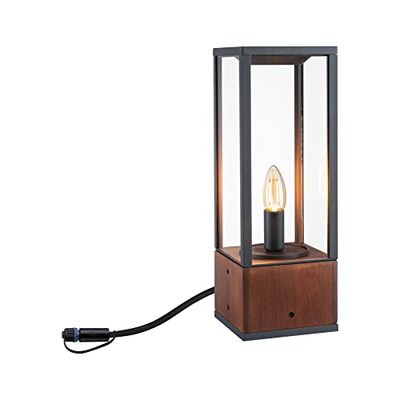 Paulmann 94673 luminaire d'extérieur LED Plug & Shine borne lumineuse Venea IP44 carré 1x2 W gradable objet lumineux Bois E14