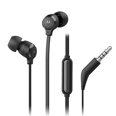 Motorola Sound Earbuds 3-S | Écouteurs Intra-Auriculaires avec Microphone | Câble Anti-emmêlement, Basses Profondes et Design Ergonomique avec Ajustement Confortable | 3,5 mm | Noir