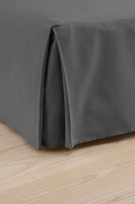 Jotex Colour Bed Skirt Organic Cotton Bed Skirt, Height 45 cm - Dark Grey, 90 x 200 cm