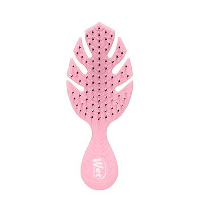Wet Brush Go Green - Mini spazzola districante da viaggio, con setole IntelliFlex ultra morbide che allentano delicatamente i nodi, riducendo al minimo dolore, doppie punte e rotture, rosa