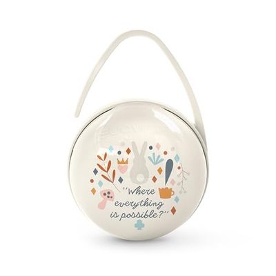 Suavinex, Baby napphållare, ta med 2 nappar självständigt, med handväska, vagn eller spjälsäng, napphållare, nappfodral, fodral, underland beige