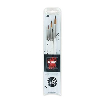 KUM 5143716 - Juego de Pinceles Frau Hölle, Acuarela Suelta, 4 Pinceles Kleckse