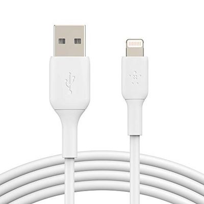 Belkin Câble Lightning (câble Boost Charge Lightning vers USB pour iPhone, iPad, AirPods ; câble de recharge certifié MFi pour iPhone ; blanc, 1 m)