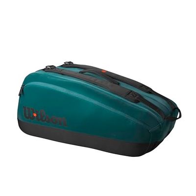 Wilson Blade V9 Super Tour - Borse per racchette da tennis, colore: Verde/Nero, Verde/nero., Holds up to 9 Rackets, Borsa per racchette