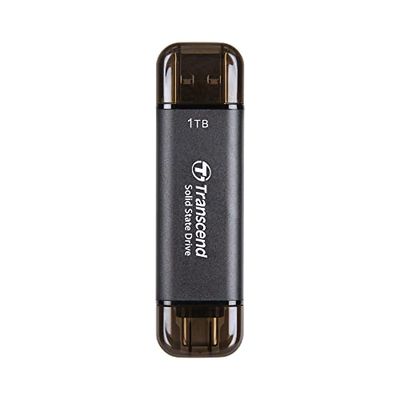 Transcend SSD Externo de 1 TB ESD310C USB 10Gbps, Negro