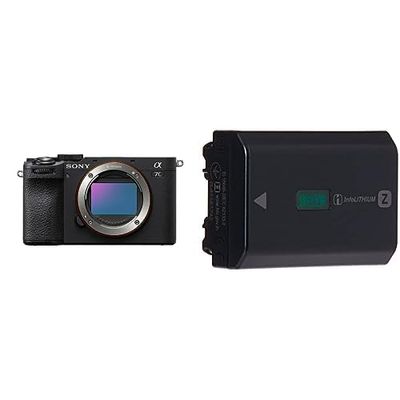 Sony Alpha 7CII di Sony | Fotocamera mirrorless full-frame (compatta, 33 MP, autofocus in tempo reale, 10 fps, video in 4K, display touch orientabile) + batteria NP-FZ100 (Nero)