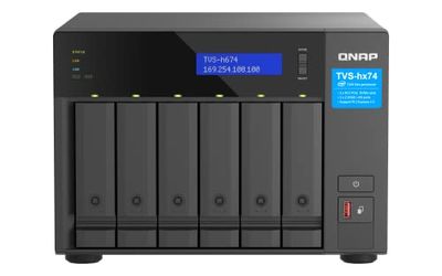 QNAP TVS-h674-i3-16G Intel Core i3 Processor, 16 GB RAM, PCIe Gen 4 expandability NAS for virtualization applications