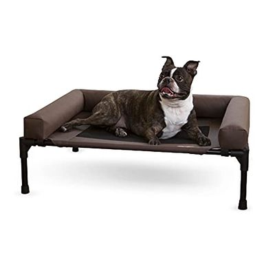 K&H Pet Products - Cama elevada para cães com reforços removíveis, cobertura de malha lavável, cama elevada para cães médios, cor chocolate, tamanho médio, 25 x 32 polegadas