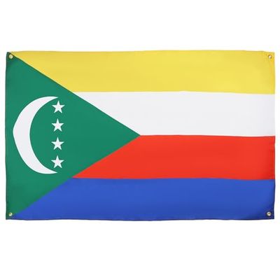 AZ FLAG Flaga Komorów 150x90 cm z 4 oczkami, flaga Komorów na balkon lub ścianę