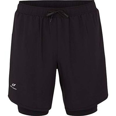 Pro Touch – Running 2 in 1 Allen III Shorts, Uomo, Running Shorts 2-in-1 Allen III, Nero, 2XL