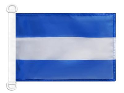 AZ FLAG - Drapeau Pavillon Civil Nicaragua - 45x30 cm - Pavillon Nautique Marchand Nicaraguayen Spécial Bateau Et Extérieur En Maille Bloquée Avec Anneaux Plastiques Intégrés - 30g