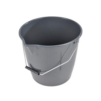 Homéa, Seau Plastique avec Bec et Anse Métal 12L Anthracite