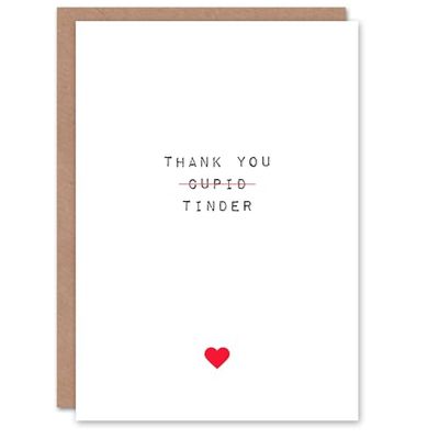 Artery8 Valentines Day Greeting Card Fun Funny Humour Thank You Cupid Tinder For Him or Her