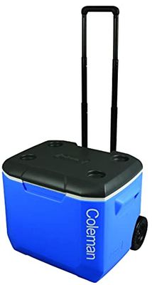 Coleman 60Qt Performance, Passieve Koelbox, met 2 Wielen en Telescopische Handgreep, Koelt Ttot 4 Dagen, Thermobox met 56L Inhoud, Mobiele Passieve Koelbox