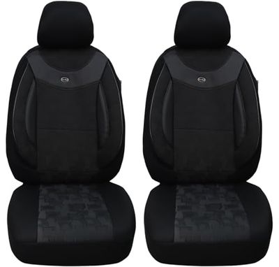 BREMER SITZBEZÜGE Measure Car Seat Covers Compatible with VW Tiguan 2 Driver & Passenger Set from 2006-2022 / Car Seat Covers Protective Cover Set Car Seat Covers Pack of 2 in Black/Black