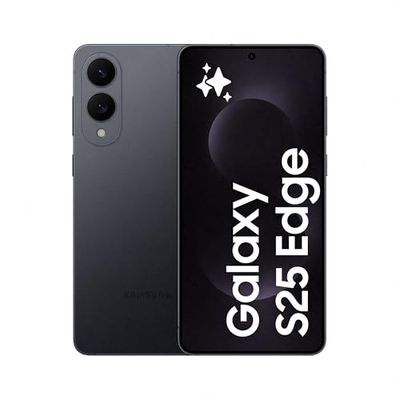 Samsung Galaxy S25 Edge AI Smartphone, Galaxy AI, Android Smartphone, 12GB Memory, 512GB Storage, 200 MP Camera, Long Battery Life, Titanium JetBlack, 3 Year Samsung Extended Warranty (UK Version)