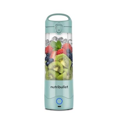 nutribullet Portable Blender in Light Blue - Powerful Extractor Blade, 475ml Cup, To-Go Lid, USB-C Charging Cable & User Guide - Delivers 15+ Blending Cycles - Healthy Shakes On The Move