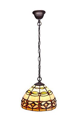 Tiffan y luz Marfil ophanging, 20 cm, ketting 1 x 60 W, E-27, bruin