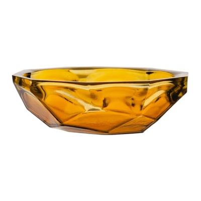 BigBuy Home Tafelblad van gerecycled glas barnsteen gerecycled glas 25 x 25 x 8 cm