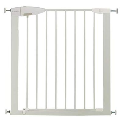 Munchkin Cerca de segurança infantil, barreira de escada para bebés e crianças, porta de segurança, barreira para porta, montagem fácil sem parafusos, cerca metálica, 73-79 cm, branco