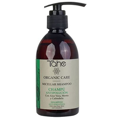 Tahe Organic Care Micellaire Anti-Pollution Shampooing avec Provitamina B5, Aloe Vera, Calendula et Menthe (300 ml)