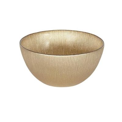 HOME DECO FACTORY, KA6134 - Cuenco de Cristal Dorado de 70 cl, diseño Elegante y Moderno, Ideal para sopas, ensaladas y Aperitivos, Resistente y fácil de Limpiar, Todas Las Ocasiones,